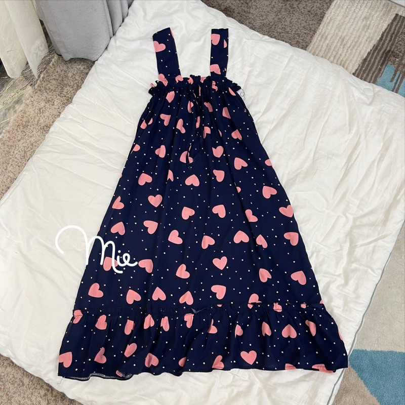 VÁY NGỦ 2 DÂY LANH MẶC NHÀ DÁNG SUÔNG HÌNH SIÊU CUTE MIE LOVE | BigBuy360 - bigbuy360.vn