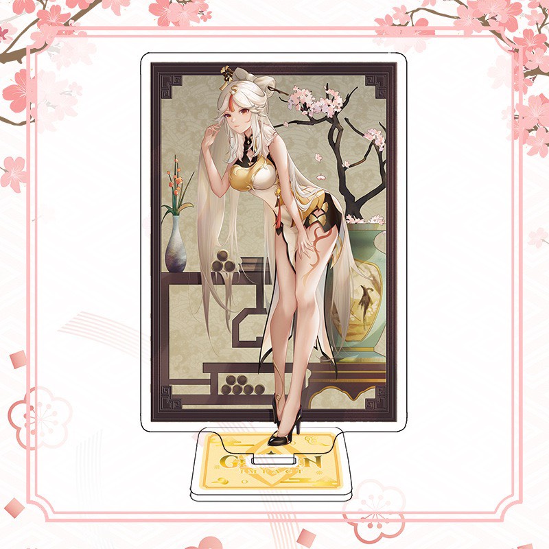 Mô hình Standee nhân vật NINGGUANG Genshin Impact game chibi tượng mica trong trang trí trưng bày