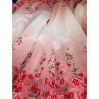 Vải organza hoa