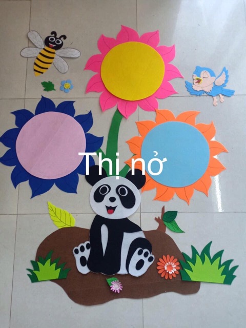 Hoa bé ngoan - tranh góc mầm non vải nỉ