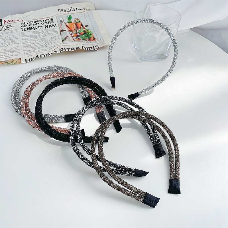 Băng Đô Mỏng Đính Đá Toàn Diện Đơn Giản Cá Tính Phong Cách Hàn Quốc