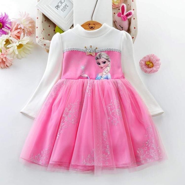 Váy elsa lót lông siêu ấm