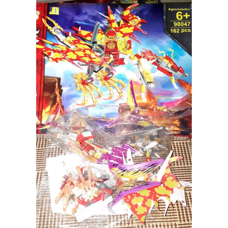 Lắp ráp 1 hộp LegoNinja Rồng đại chiến khủng long 98047 có trên 160 chi tiết