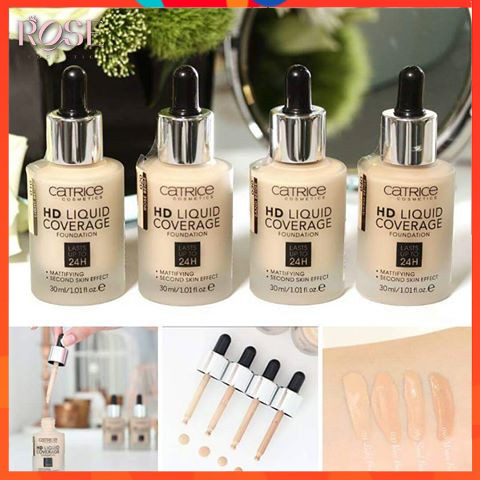 Kem Nền Catrice HD 24h⚡⚡ Cho Da Dầu Mụn Liquid Coverage Foundation Kiềm Dầu Che Phủ Hoàn Hảo Bền Màu Tới 24H