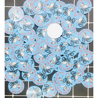 sticker dán tròn 3.5cm đặt theo yêu cầu ép lụa