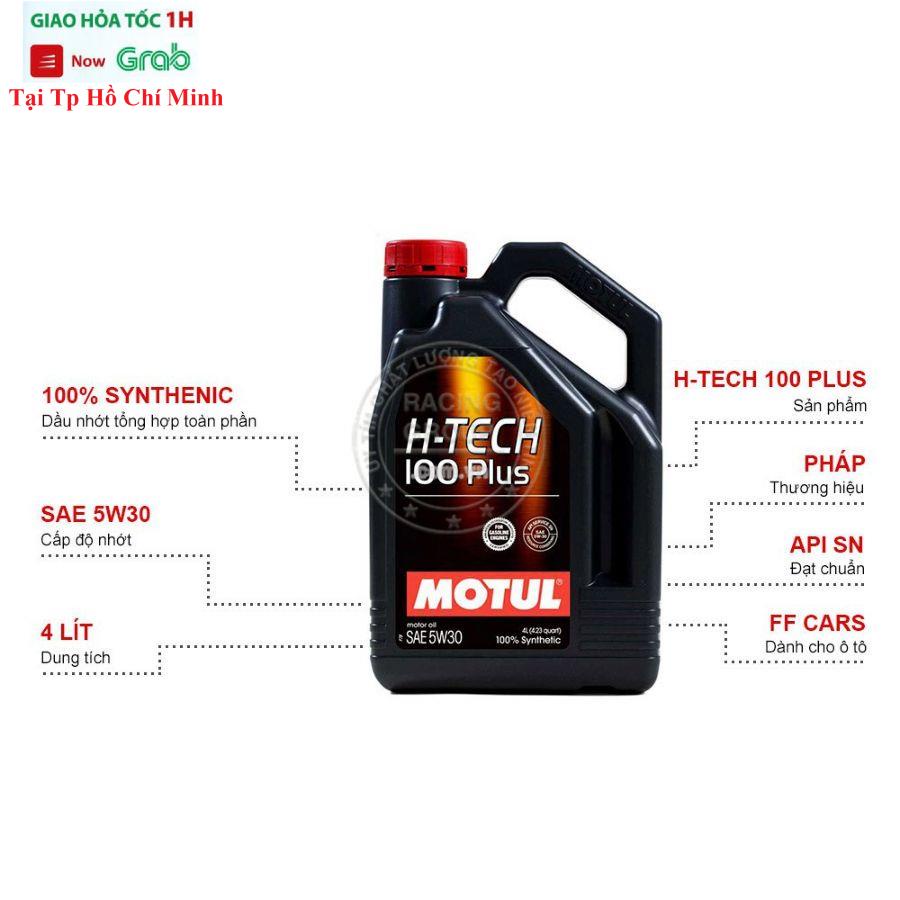 Nhớt Tổng Hợp Xe Hơi Motul H-Tech 100 Plus 5W30 Bình 4 Lít - Hàng Chính Hãng