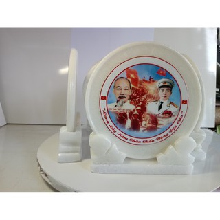 Ảnh Bác Hồ - Bác Giáp 20cm