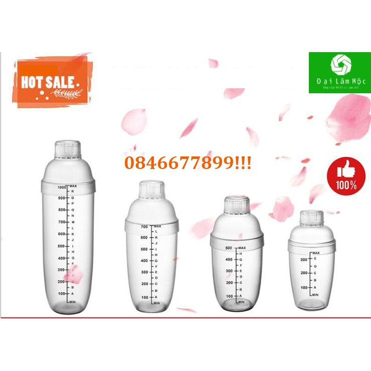 Bình Lắc Shaker Nhựa 350ML 530ML  700ML 1000ML