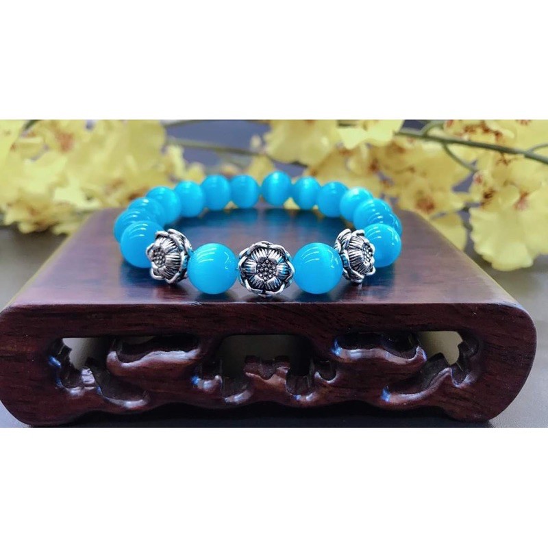 Charm Hoa sen Bạc S925 xỏ ngang
