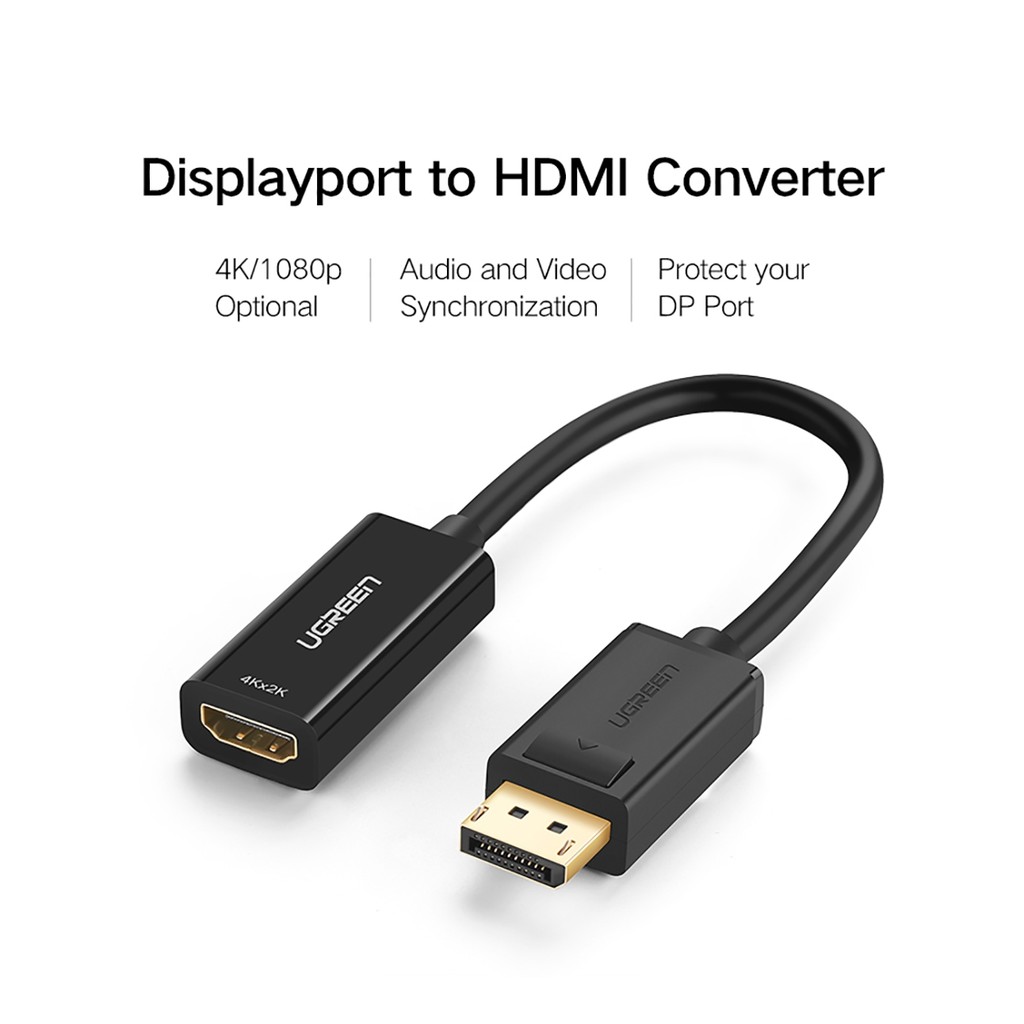 Dây cáp chuyển DisplayPort ra HDMI -  Hỗ trợ độ phân giải UltraHD 4k@30Hz -  UGREEN MM137