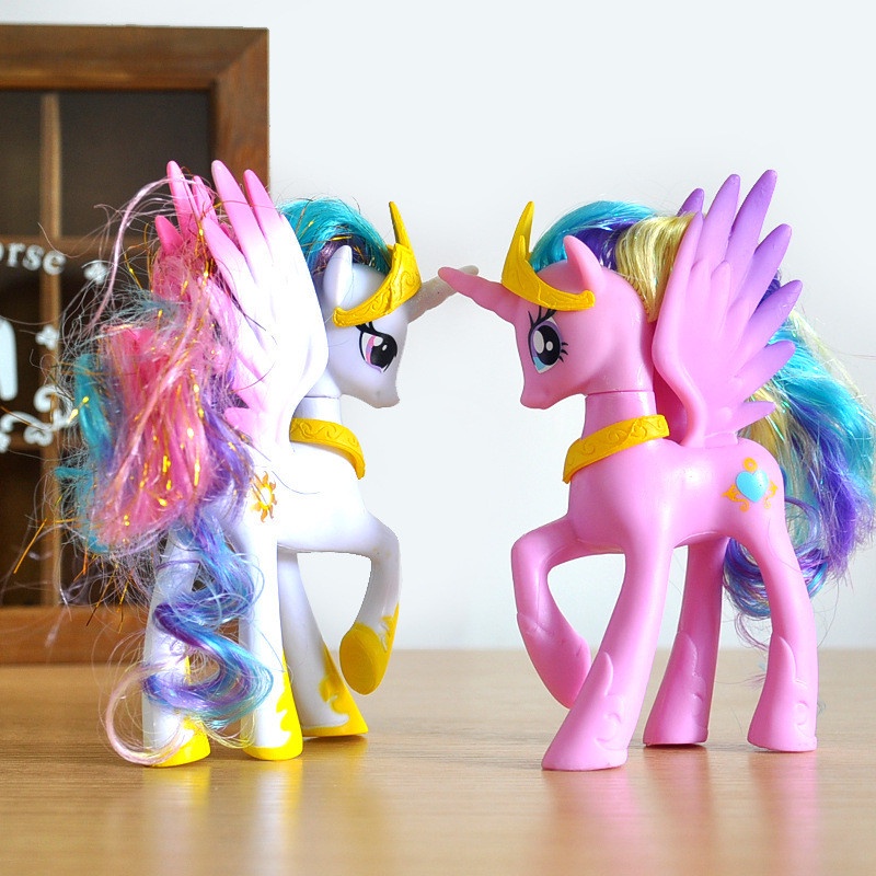 Mô Hình Đồ Chơi Công Chúa Celestia Luna Pinkie Pie Kỳ Lân Cầu Vồng 14cm Bằng PVC Dành Cho Bé Gái