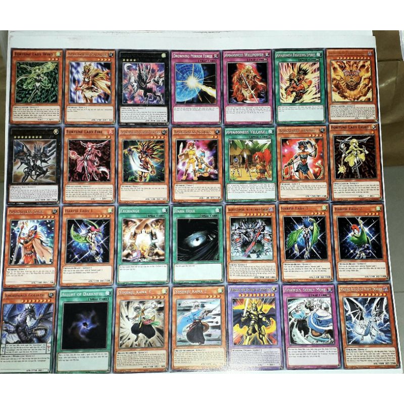 Sét 224 thẻ bài Yugi_oh Tiếng việt và tiếng Anh đặc biệt không bị trùng kích thước 6.5cm x 8.5 cm in 2 mặt