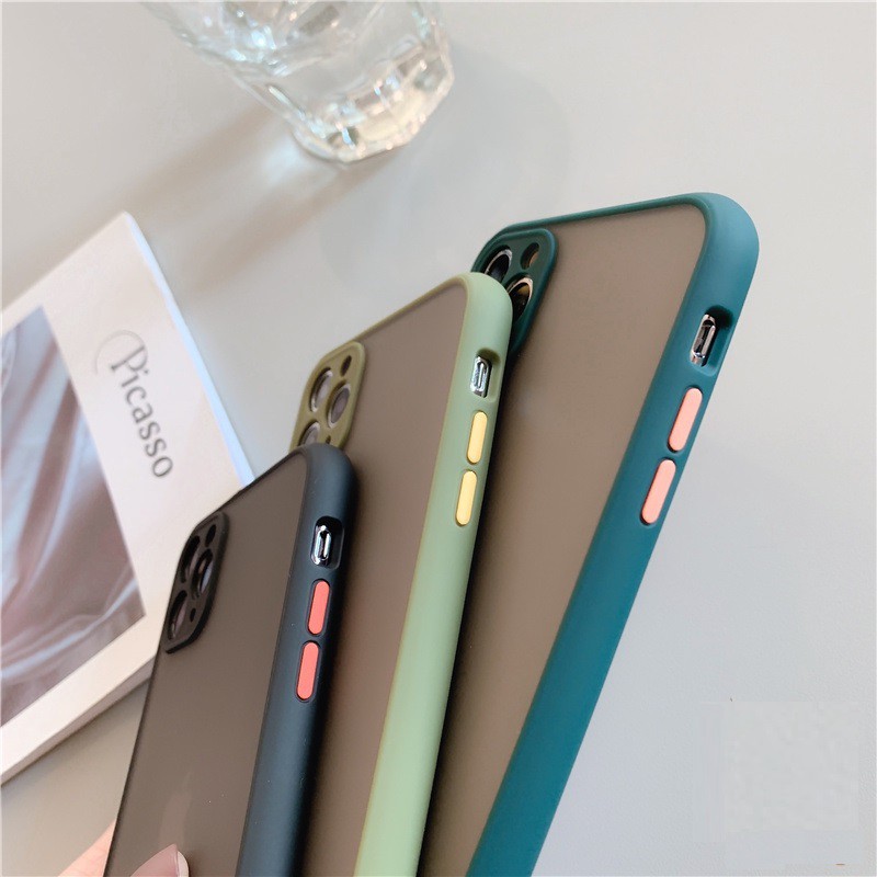 [iPhone] Ốp nhám viền màu bảo vệ camera iPhone 11/ 11 Pro/11 ProMax /6/6 Plus 7/7 Plus/8 Plus/ X/ XS/ XS Max/ XR