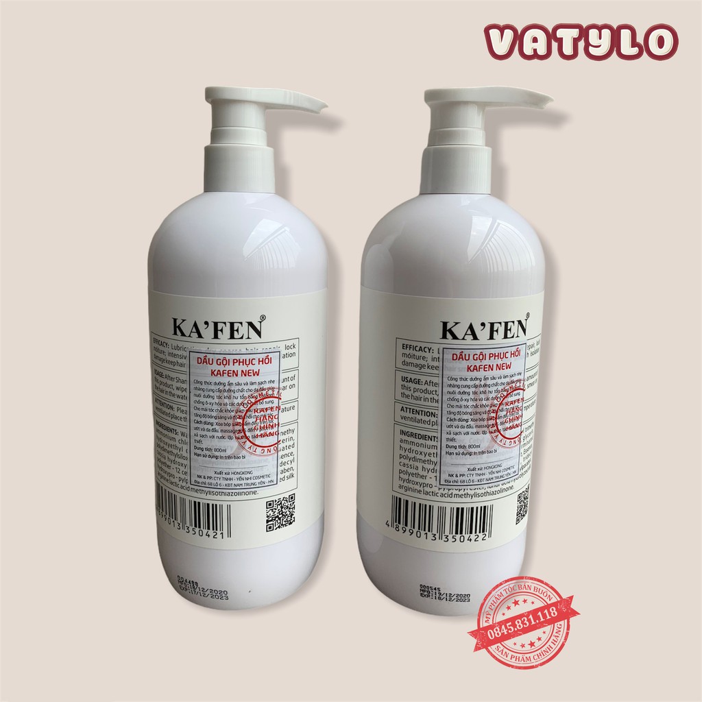 Cặp Dầu Gội Xả NEW KAFEN 800ml | Giảm Rụng Tóc, Ngăn Rụng Tóc,Phục Hồi Tóc Hư Tổn | Hàng Chính Hãng CT08