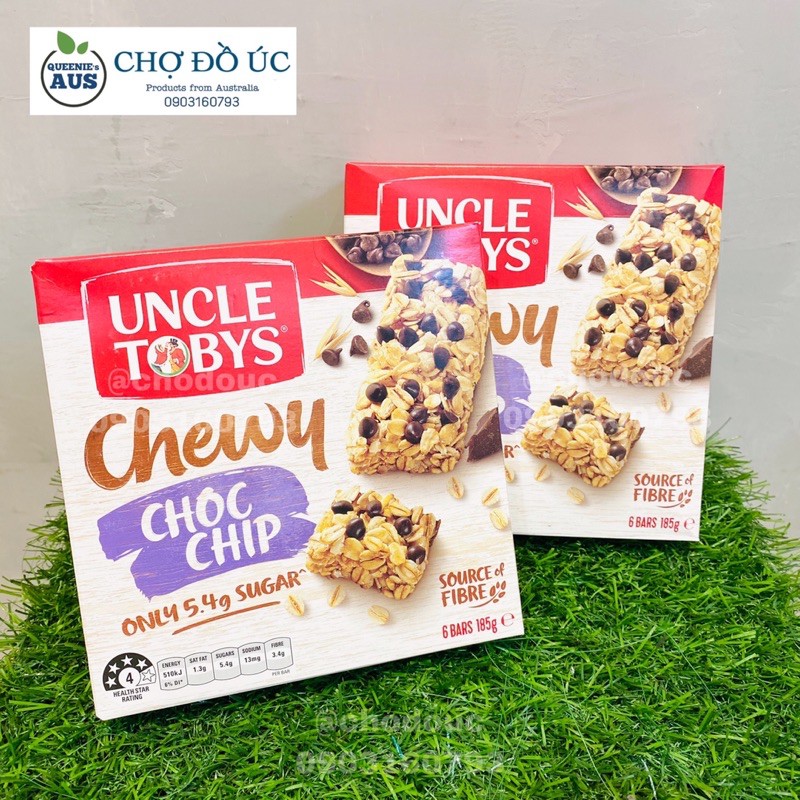 Ngũ cốc giảm cân dạng thanh protein Muesli UNCLE TOBYS Chewy - nhập Úc 🇦🇺 hộp 6 thanh