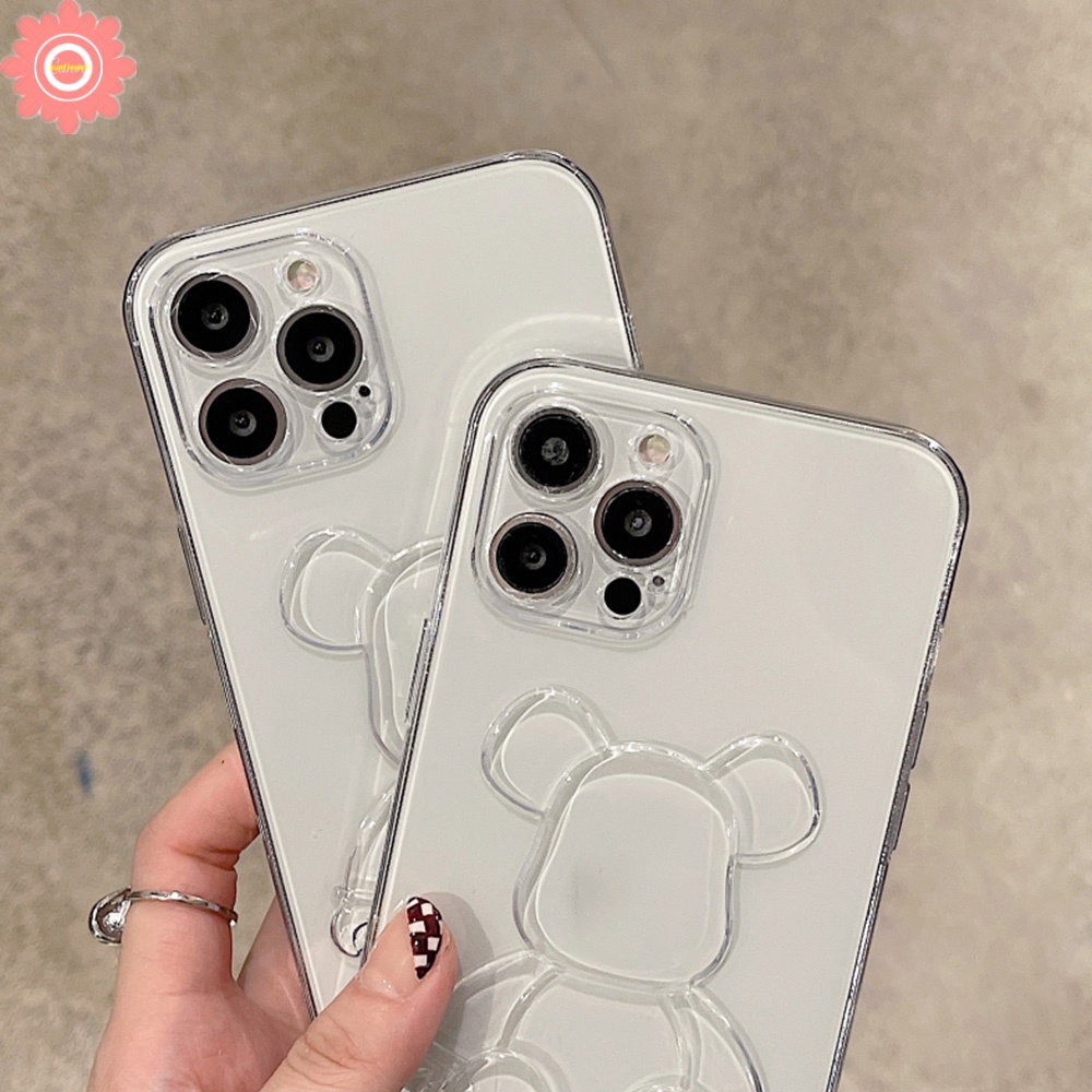 Ốp Điện Thoại TPU Mềm Trong Suốt Hình Gấu Hoạt Họa 3D Cho iPhone 11 7 8 6 6s 14 Plus 12 13 14 Pro MAX XR X XS MAX SE 2020
