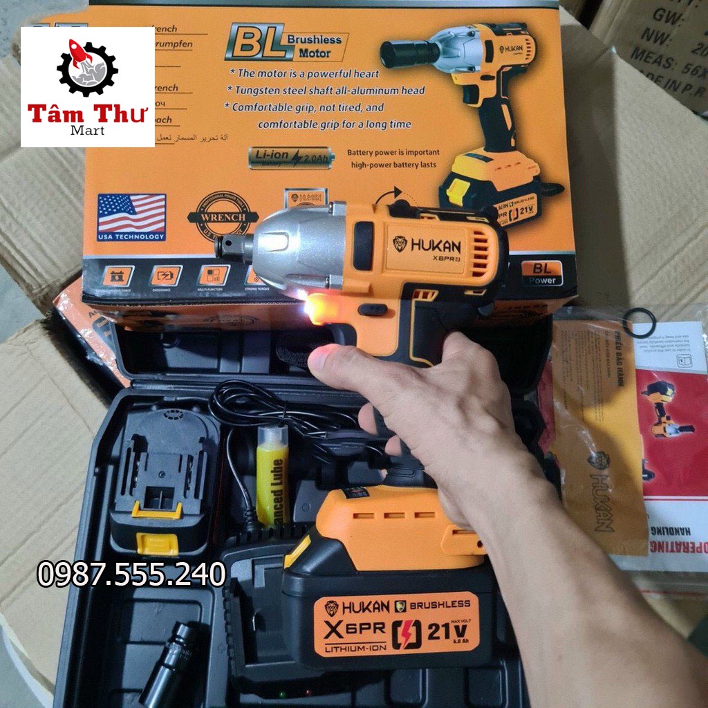 Máy Siết Bulong HUKAN X6 Pro lực siết 380N.M Motor nguyên khối