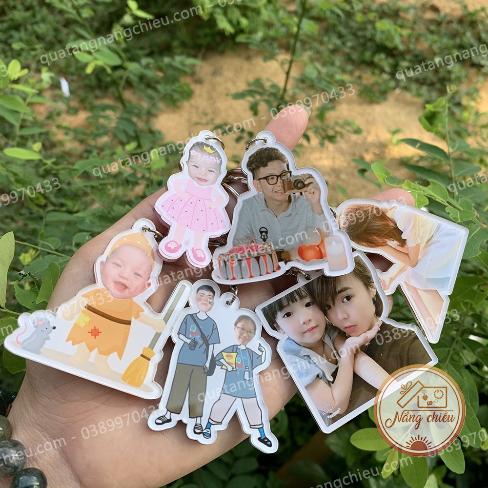 Móc khóa cắt hình chibi, cắt ghép nhân vật hoạt hình , animal theo yêu cầu của khách hàng , chất liệu mica