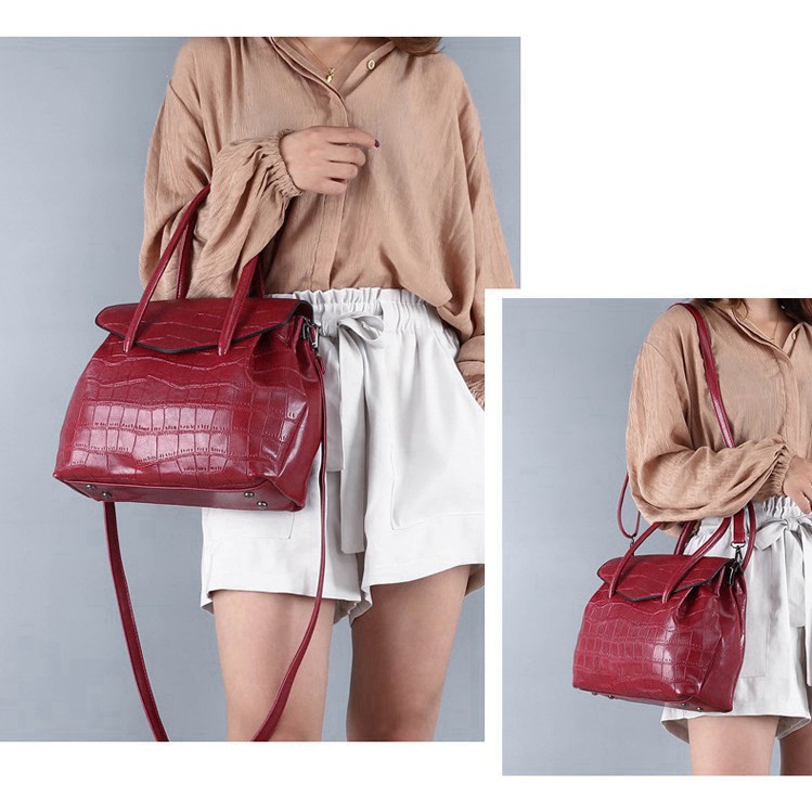 Túi xách công sở họa tiết da cá sấu thời trang Âu Mỹ 2021 TX17 túi xách đeo vai - Chip Xinh