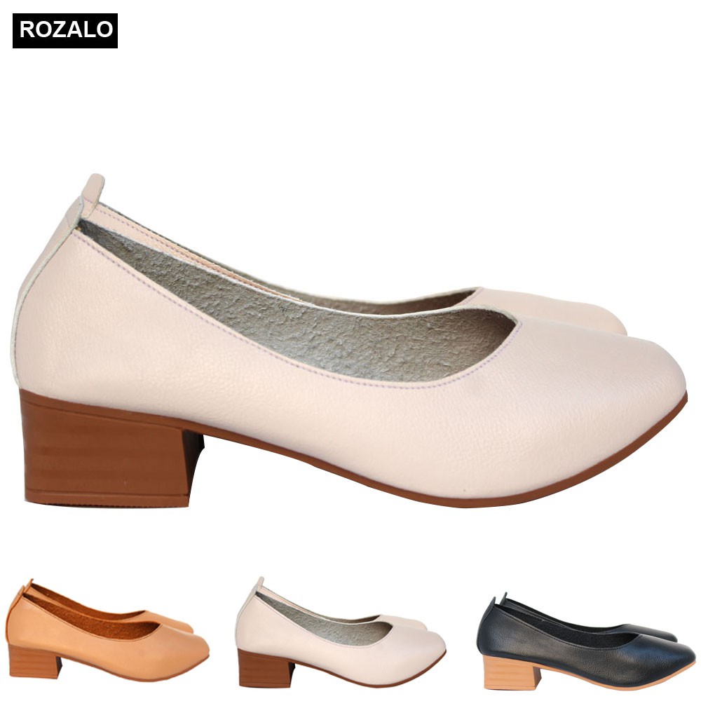 Giày búp bê nữ da mềm mũi vuông Rozalo R5651