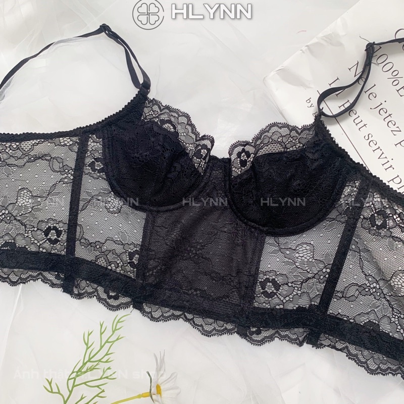 Áo lót ren có gọng áo corset ren đen m178