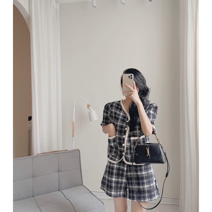 Set dạ tweed quần đùi siêu rẻ Samhyewear