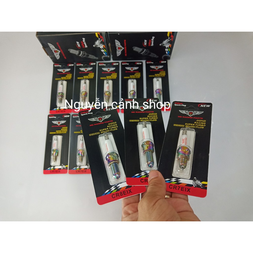 Bugi IRIDIUM 3 Chấu Bạch Kim MC Racing chính hảng chân ngắn dài