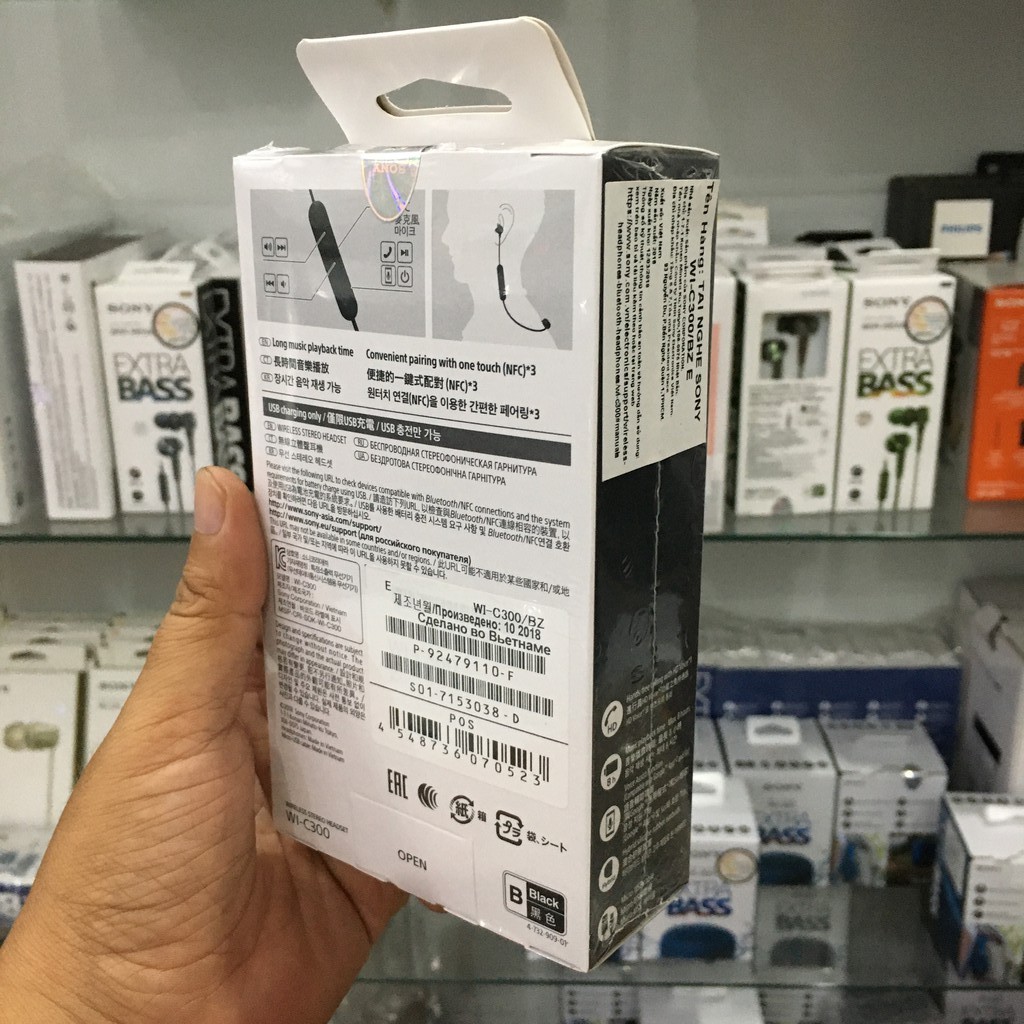 Tai Nghe Không Dây Bluetooth Sony WI-C300 - Chính Hãng Nguyên Seal Mới 100%