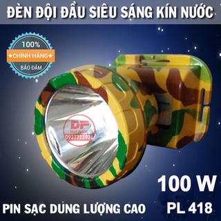 Đèn pin đội đầu led siêu sáng 100w kín nước PL418 – pin dung lượng cao