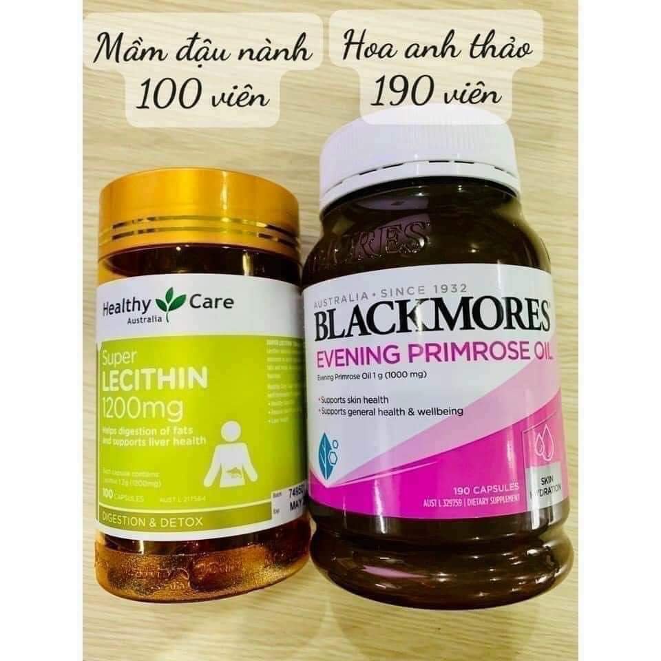 Combo Tinh Chất Hoa Anh Thảo, Mầm Đậu Nành Cân Bằng Nội Tiết Tố Nữ, Đẹp Da Tóc Blackmores