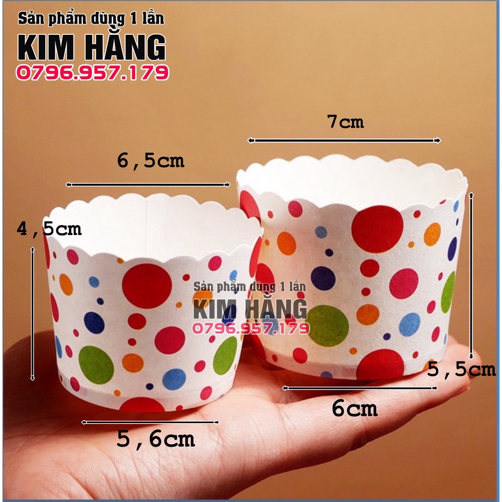 Ly giấy cupcake nướng bánh  - hoa văn ngẫu nhiên