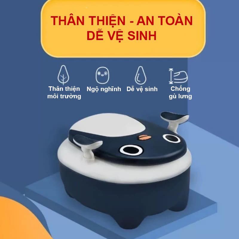 BÔ GHẾ VỆ SINH HÌNH CHIM CÁNH CỤT CÓ TỰA LƯNG VÀ TAY VỊN CHO BÉ