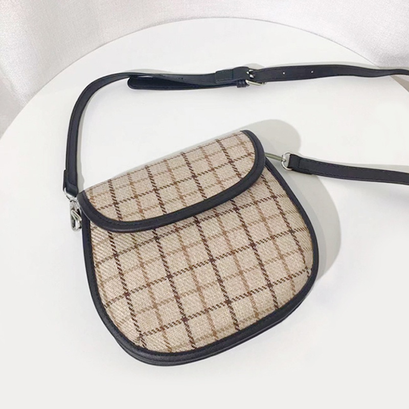 Túi đeo vai IELGY họa tiết kẻ sọc phong cách Hàn Quốc cổ điển thời trang cho nữ