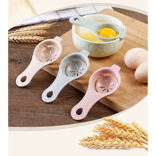 Sét 3 màu tách lòng đỏ trứng bằng lúa mạch, muỗng tách trứng