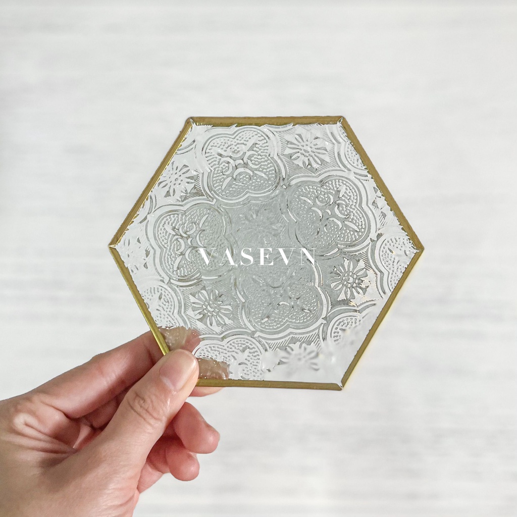 Lót Ly Thủy Tinh CUP & VASE Trắng Trong - Sang Trọng - Phong Cách Bắc Âu