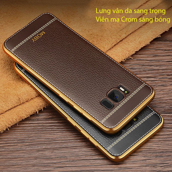 Ốp lưng Galaxy S8 Plus Moby Leather Case + Iring + dán lưng Carbon