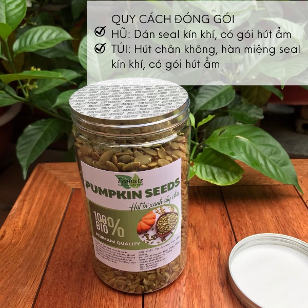 Hạt bí xanh tách vỏ Econuts, nhân bí xanh rang sấy ăn liền, hạt dinh dưỡng cao cấp
