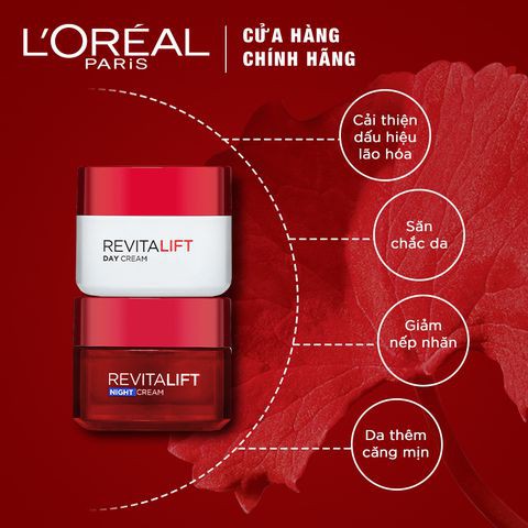 Kem dưỡng da cao cấp chống lão hóa giúp da săn chắc ngày và đêm L'oreal Revitalift