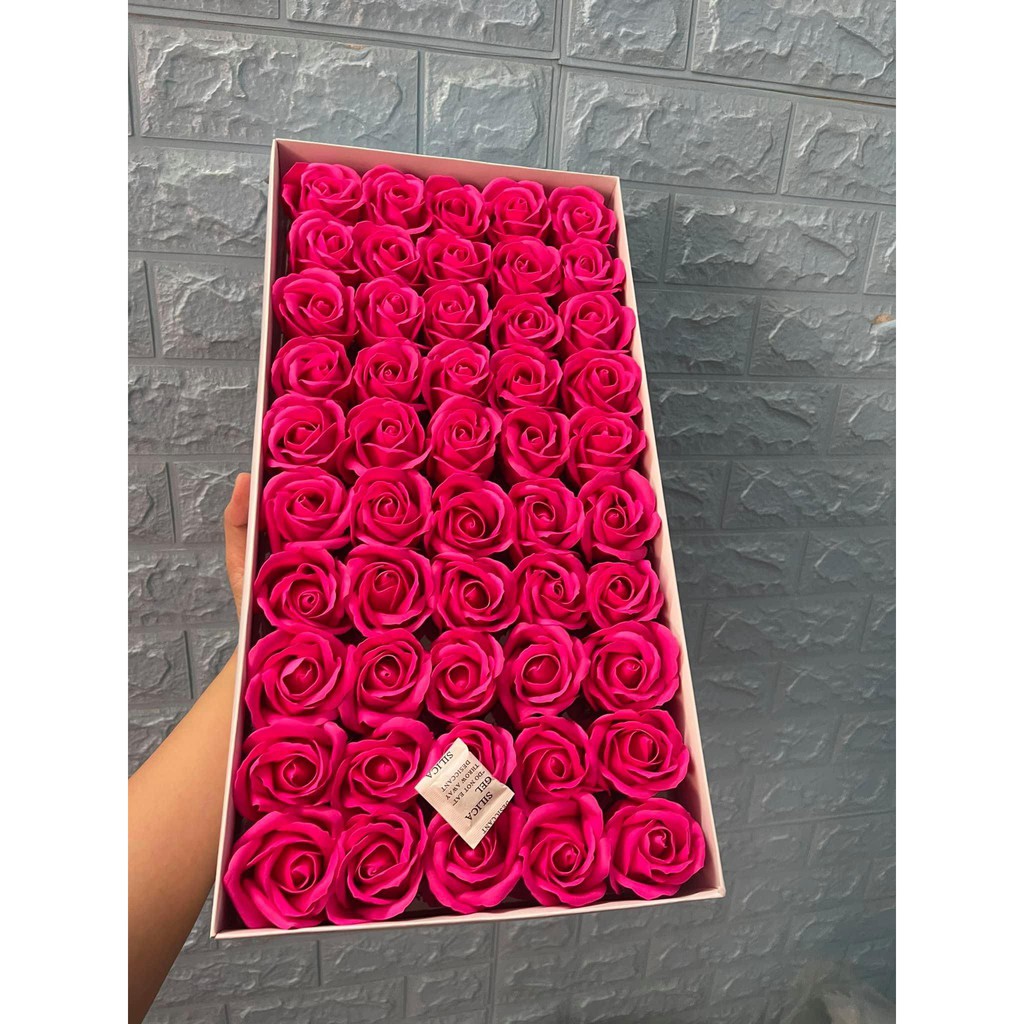 Hoa sáp thơm đỏ hồng quà tặng gắn hộp quà valentine ngày lễ