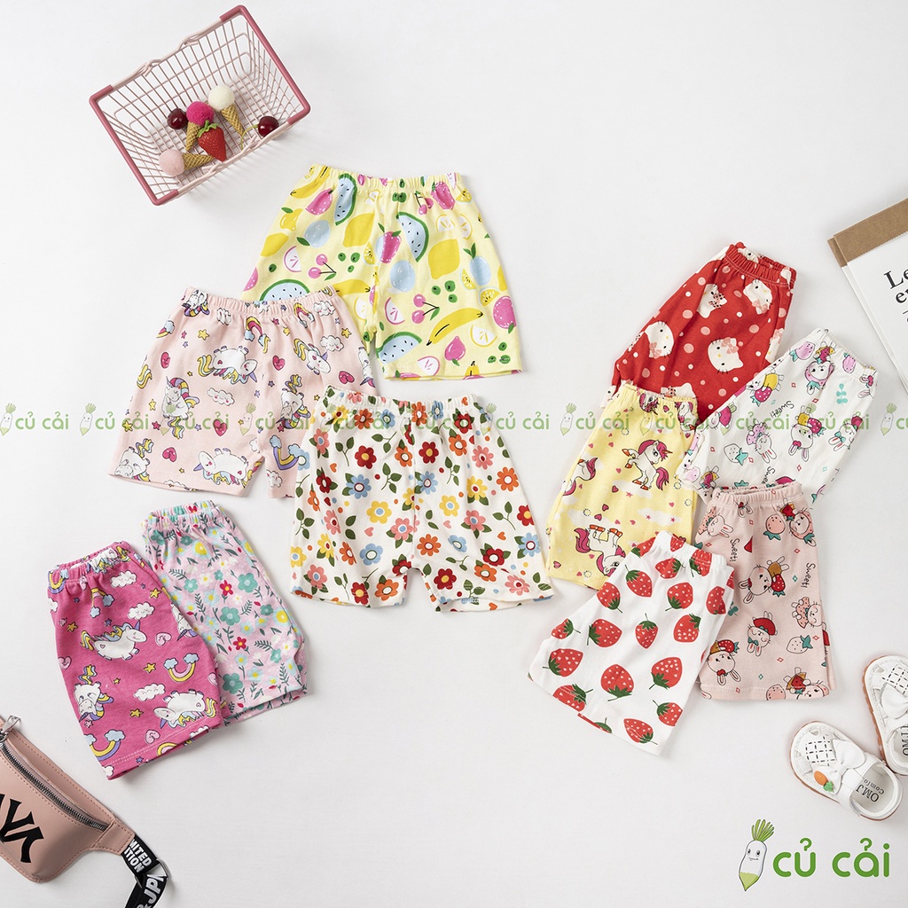 Quần chục đùi Bé Gái chất cotton borip loại đẹp QCH12