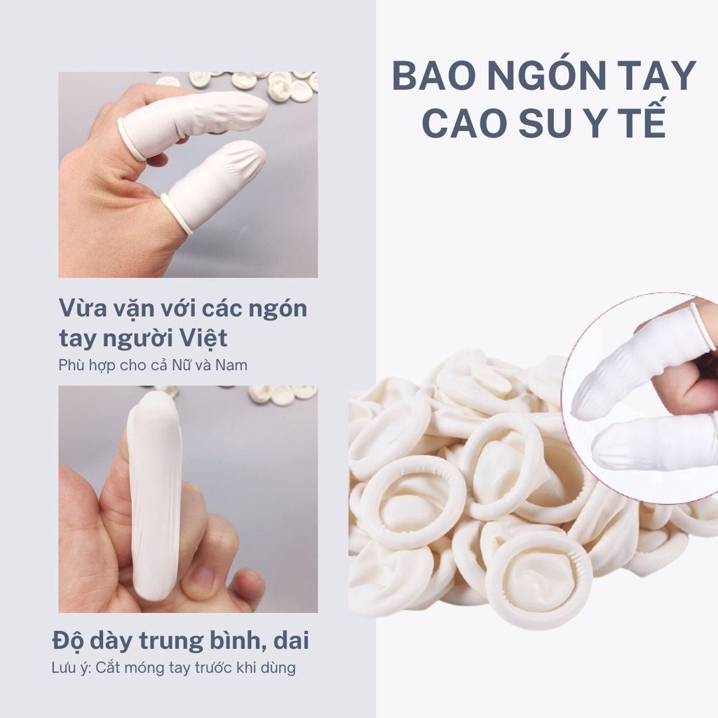 Bao ngón cao su chống tĩnh điện , bọc đầu ngón tay, sỏ ngón tay dày dặn , màu trắng
