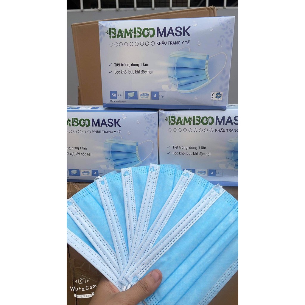 Khẩu trang y tế 4 lớp Bamboo Mask hộp 50 cái kháng khuẩn ( Kèm giấy tờ chính hãng ) | BigBuy360 - bigbuy360.vn