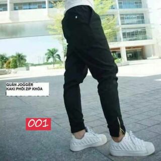 Quần kaki có dây kéo chân