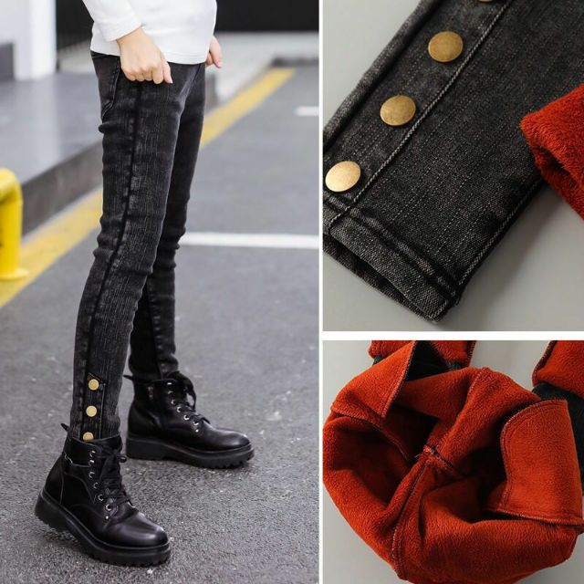 Quần legging bò lót nỉ ấm cho bé gái cực chất