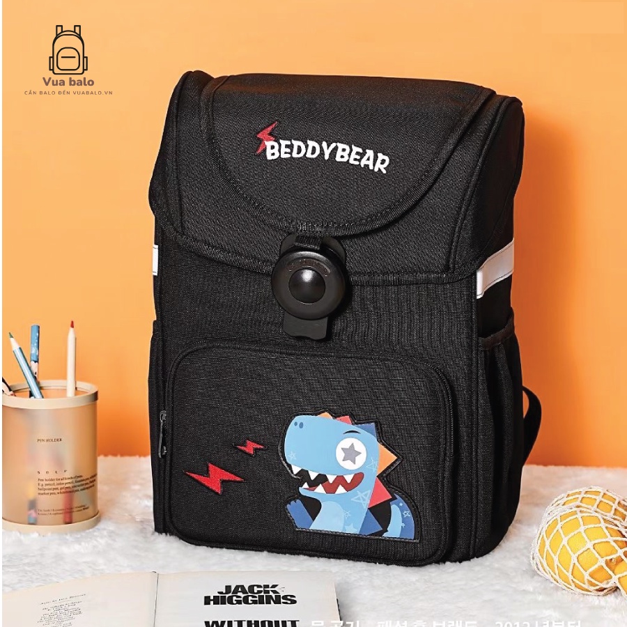 Balo Cho Bé Lớp 2 BEDDYBEAR Schoolbag Khủng Long Đen dành cho Bé từ 7 tuổi trở lên - BF-KHUNGLONG. Chính hãng Beddy Bear