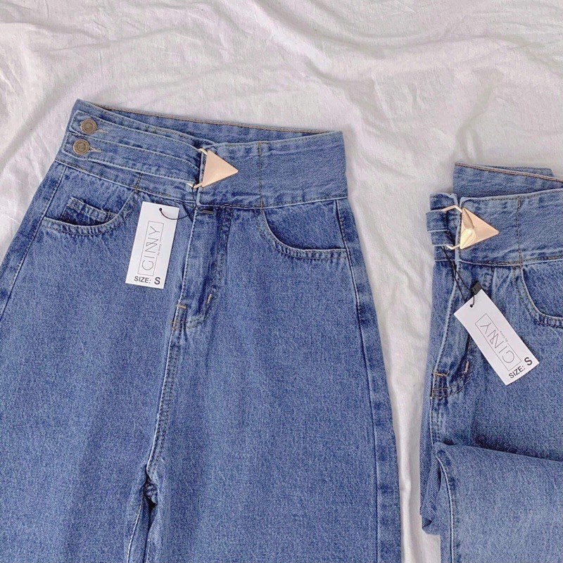 Quần Baggy Nữ Jean Hack Dáng KHA-028 | Quần Jean Cạp Cao | Vải Jean Wash Xịn | Hàng Đẹp | GinHouseShop