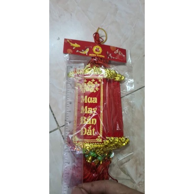 Bịch 10 cái liễn nhung trang trí tết dài 28cm cả dây