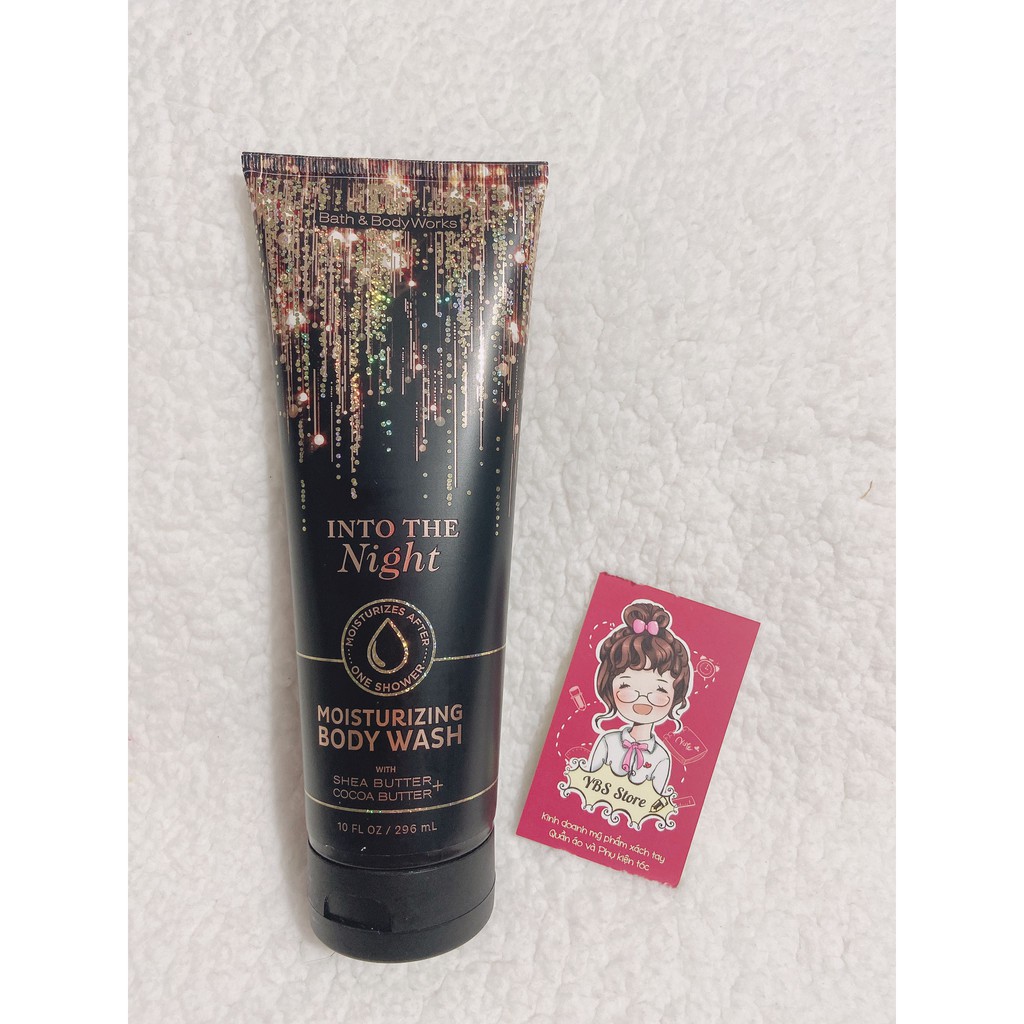 Into The Night BBW sữa tắm lotion nước hoa xịt thơm toàn thân nến giftset tẩy tế bào Bath & Body Works 236ml Chuẩn Auth