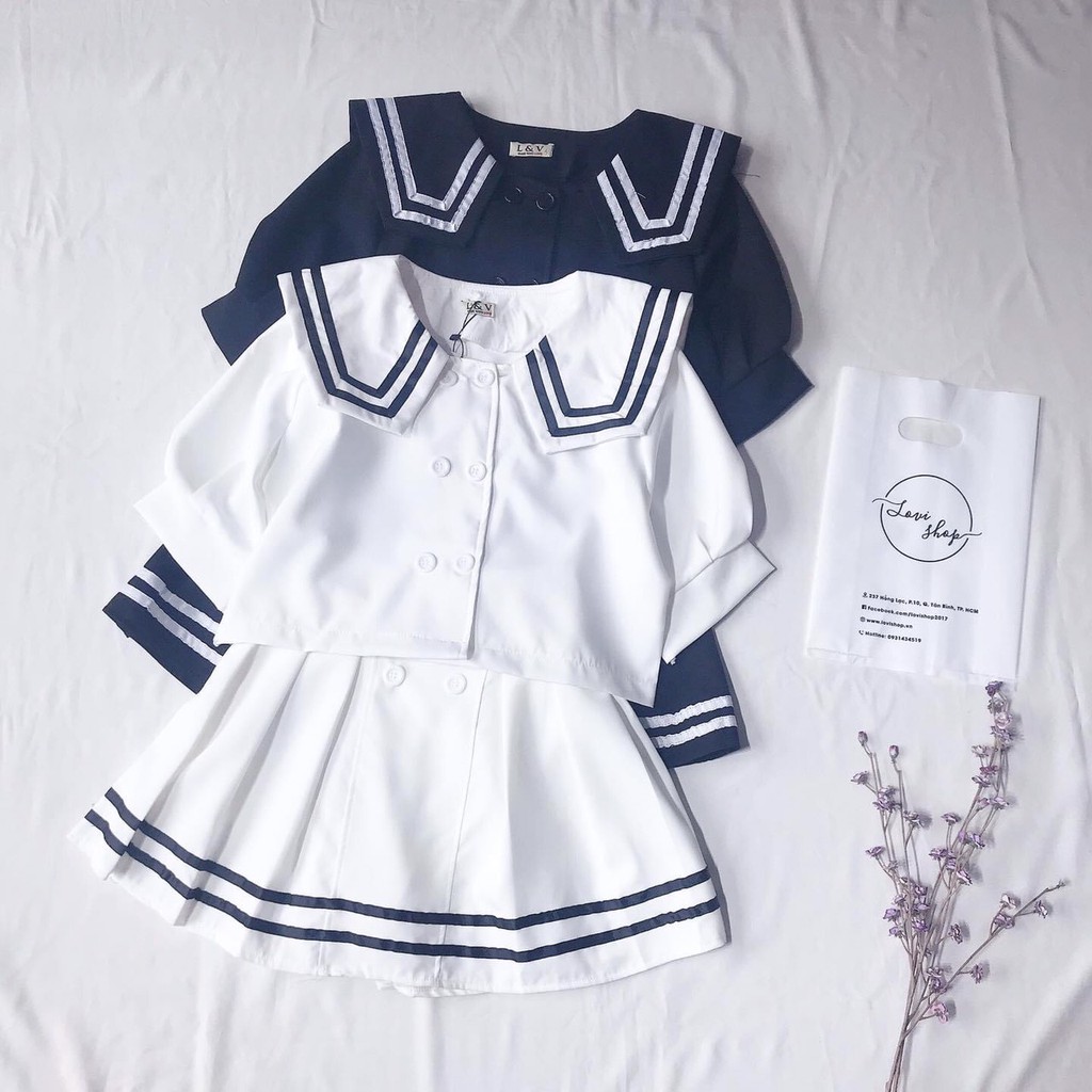 Set bộ thủy thủ áo và chân váy Lovi
