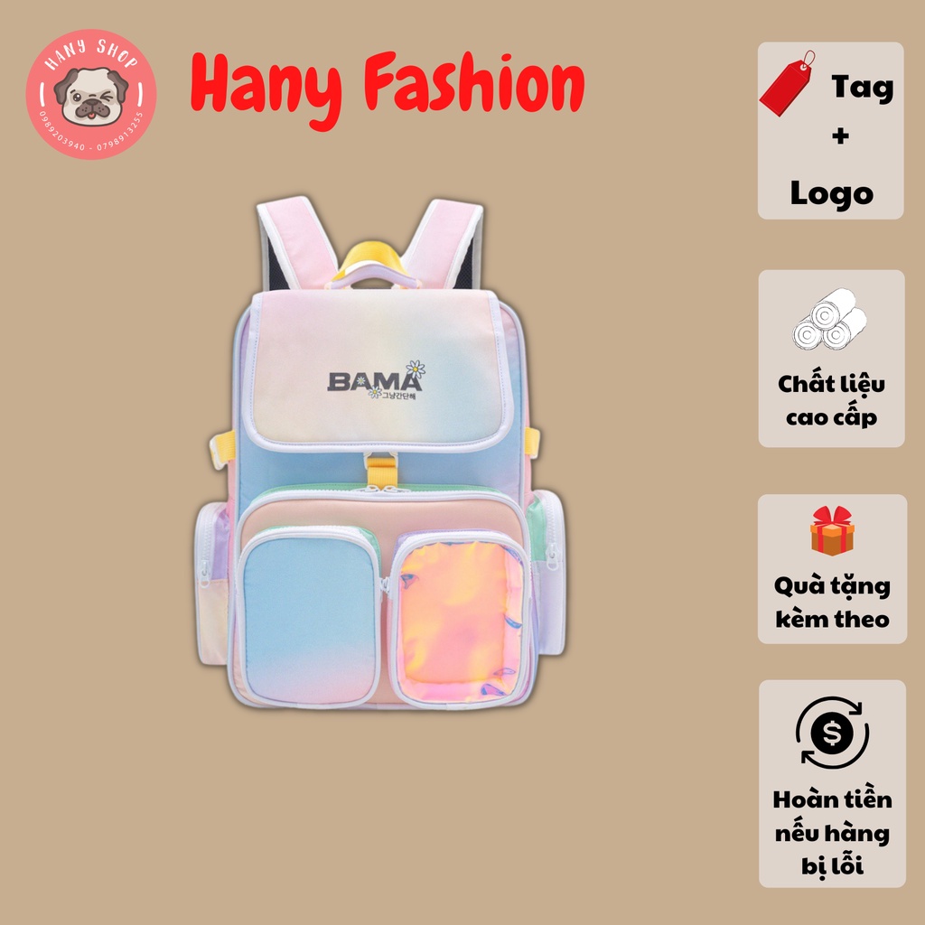 Balo Bama, Cặp học sinh đi học phối màu hồng loang Hany Fashion